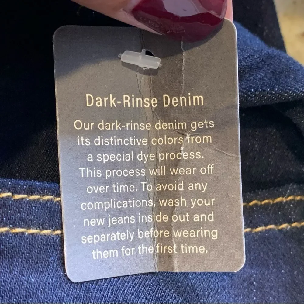ANA Mid-Rise Curvy Skinny Jeans Dark Denim Rinse Color Size 24W